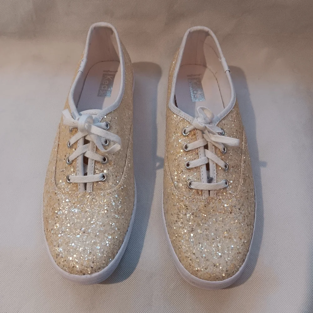 Keds Womens 8.5 Champion Glitter Celebrations Lace Up Sneaker Shoes